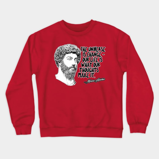 Marcus Aurelius Philosophy Quote Statement Design Crewneck Sweatshirt by DankFutura